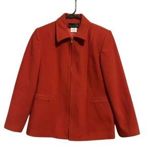 Harvé Benard Wool & Cashmere Coat (Size‎ 6P, Burnt Orange, Made in Ukraine)